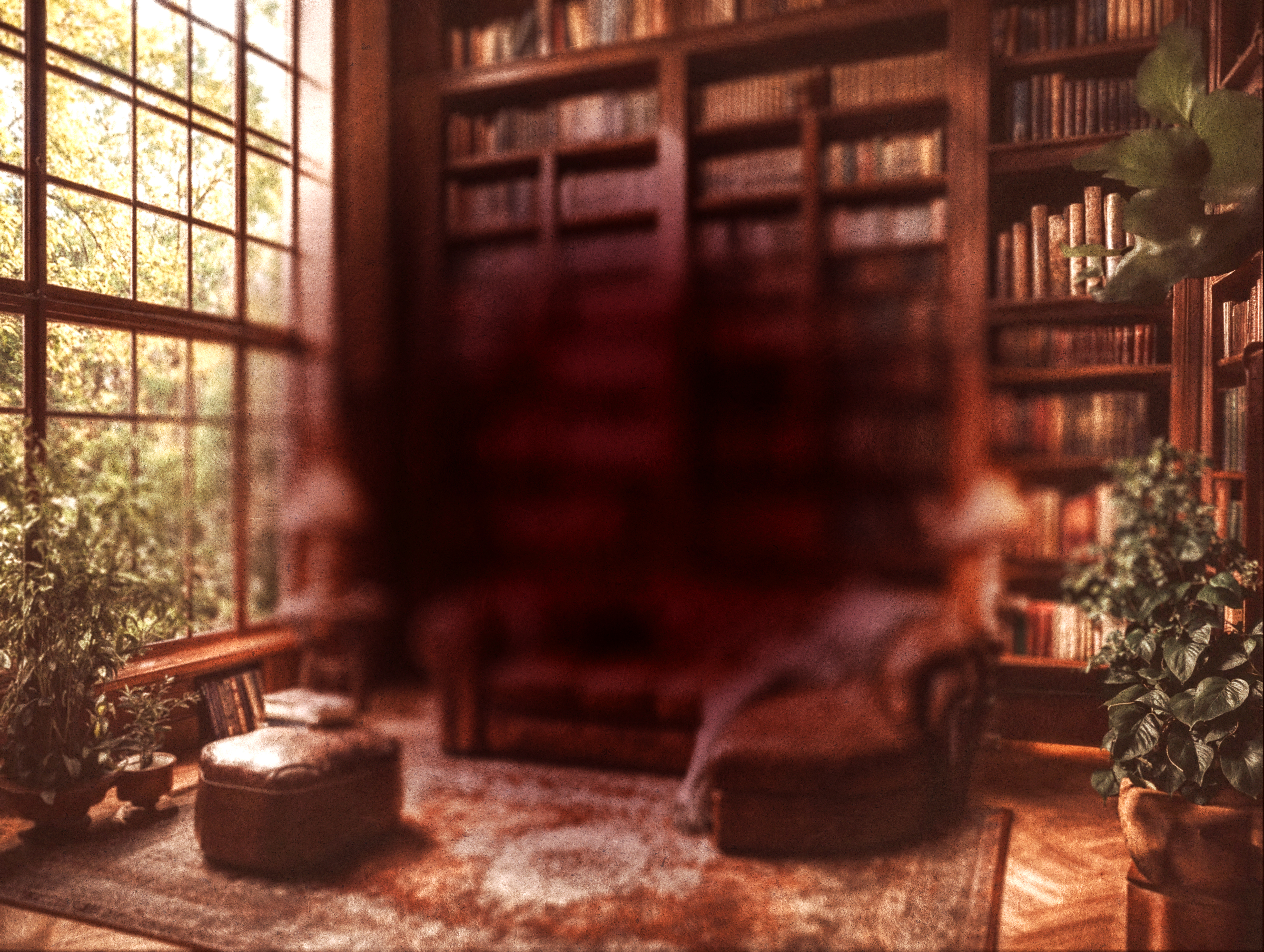 Cozy library background